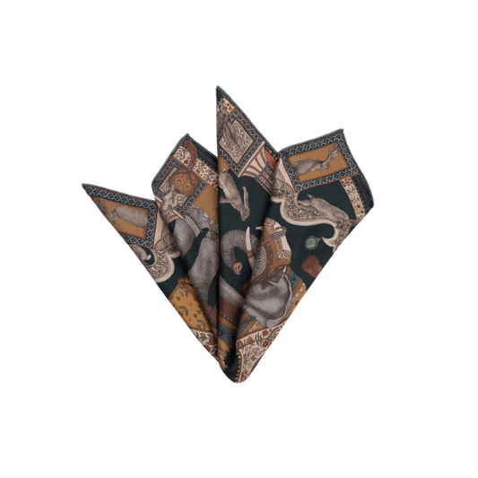 SABINA SAVAGE The Rabbits and The Elephant Small Silk Scarf