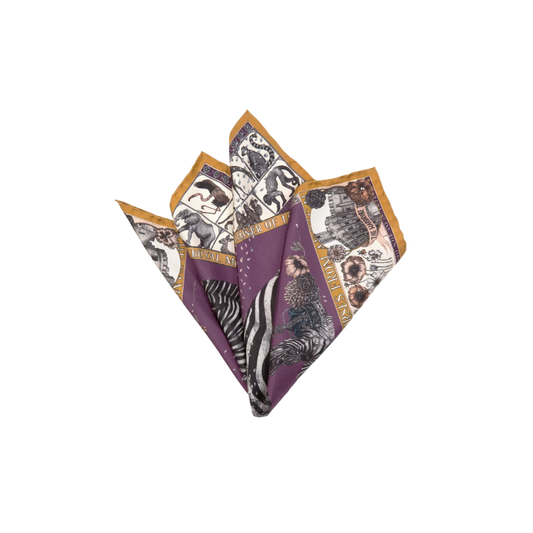 SABINA SAVAGE The Royal Striped Small Silk Scarf