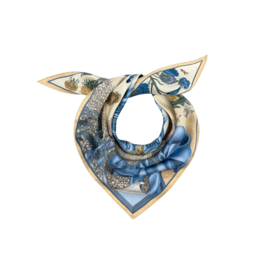 SABINA SAVAGE London Bridge Is Falling Down Triangular Silk Scarf