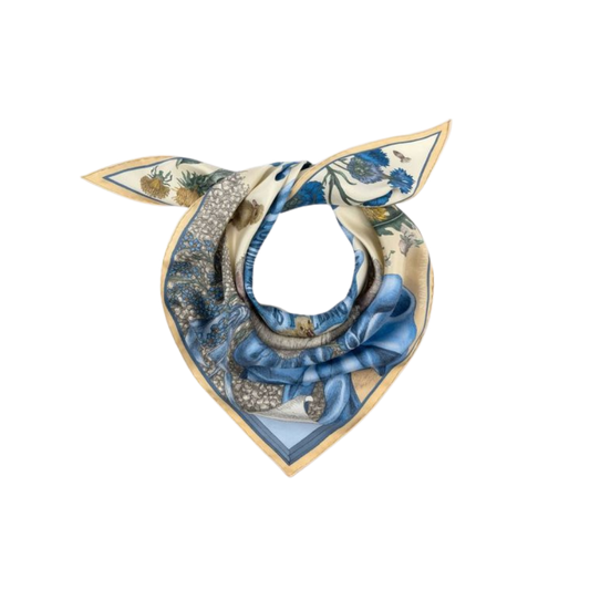 SABINA SAVAGE London Bridge Is Falling Down Triangular Silk Scarf