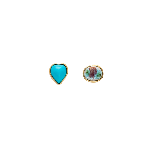 GRAINNE MORTON Turquoise Mismatched Stud Earrings