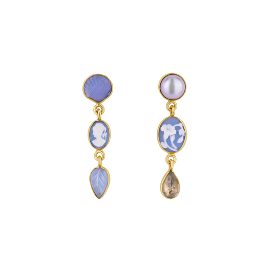 GRAINNE MORTON Topaz Three Charm Moving Drop Earrings