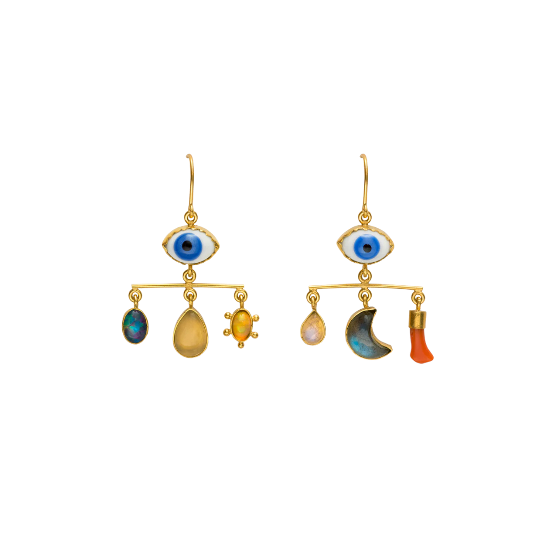 GRAINNE MORTON Blue Eye Balance Drop Earrings