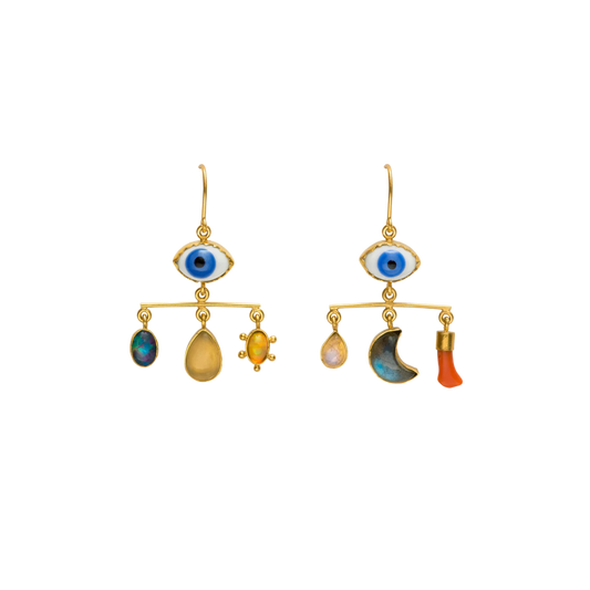 GRAINNE MORTON Blue Eye Balance Drop Earrings
