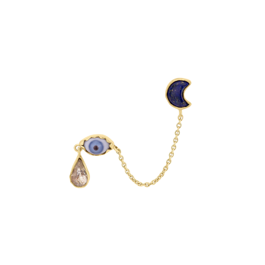 GRAINNE MORTON Teardrop Eye Double Stud Earring