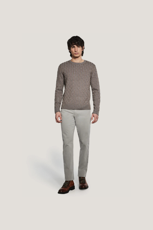 JACK VICTOR Cable Crew Neck