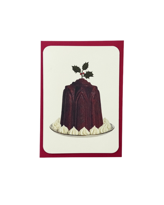CANONBURY PRESS Christmas Plum Pudding Holly Greeting Card
