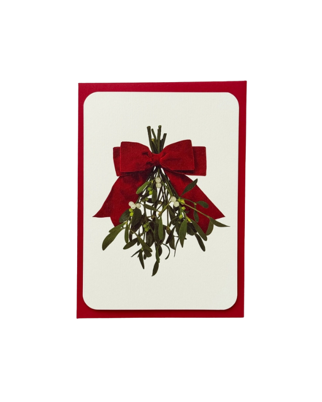 CANONBURY PRESS Mistletoe Bow Christmas Greeting Card