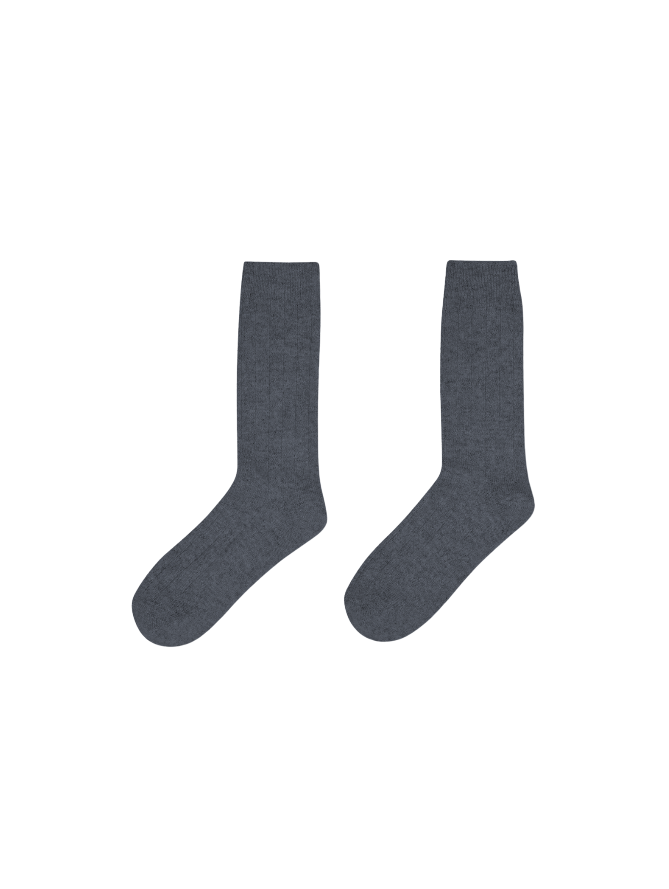 WHITE & WARREN Dark Slate Heather Cashmere Ribbed Socks