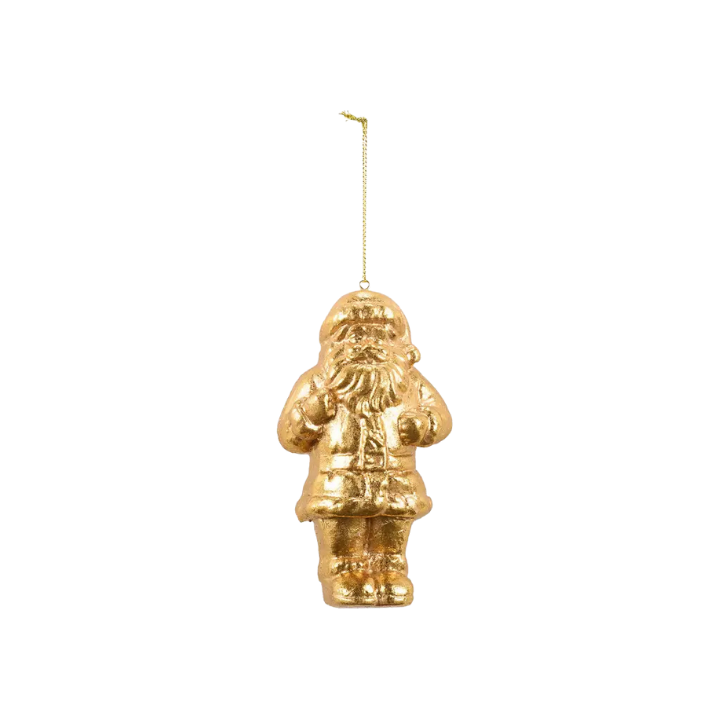 PRIMITIVES BY KATHY Gold Santa Ornament