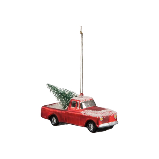 PRIMITIVES BY KATHY Glass Small Truck Ornament