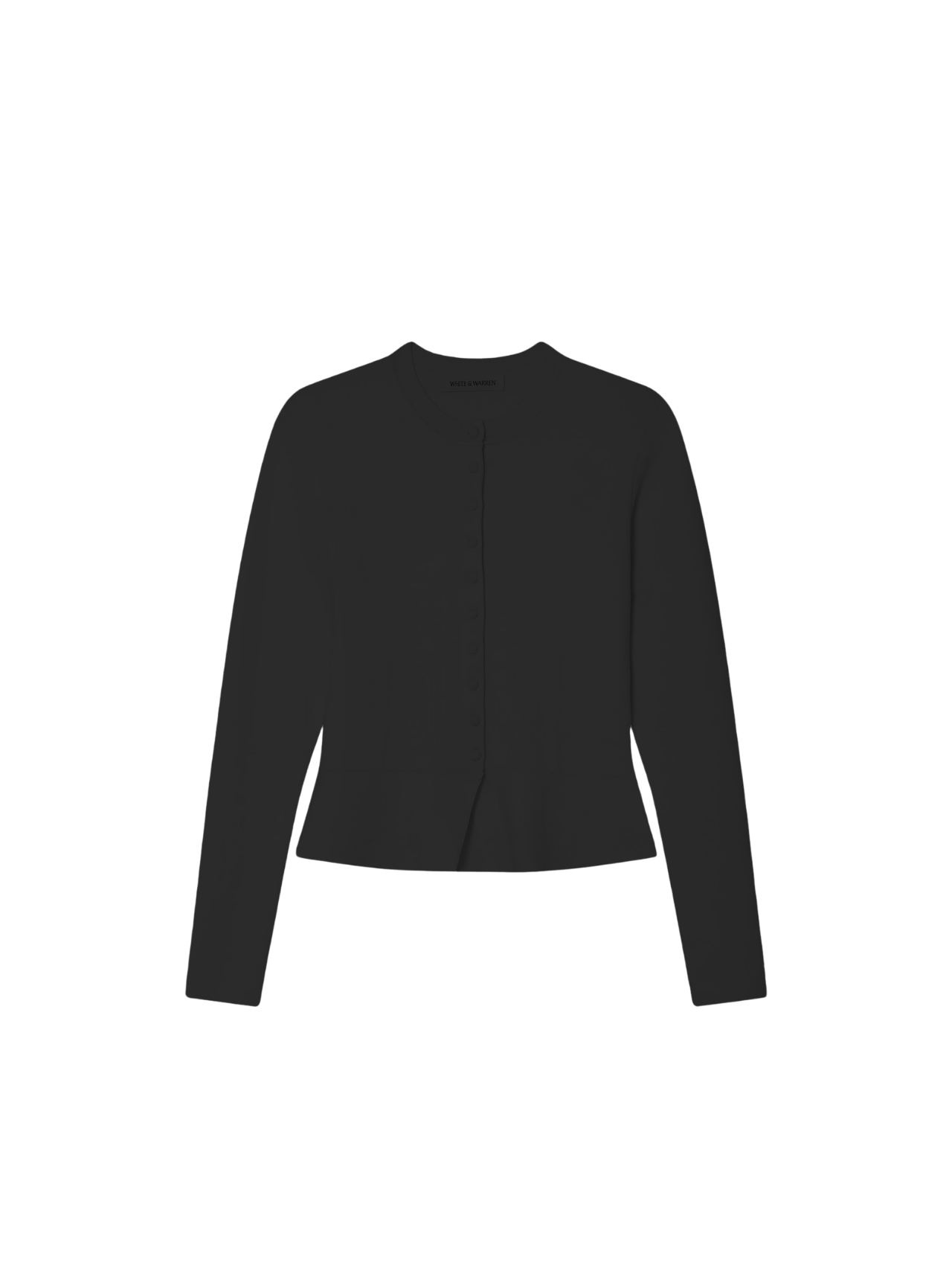 WHITE & WARREN Cashmere Blend Peplum Cardigan