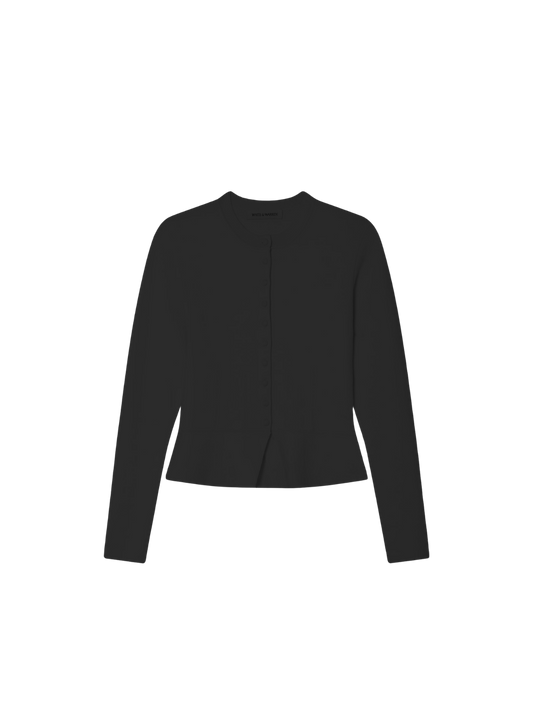 WHITE & WARREN Cashmere Blend Peplum Cardigan