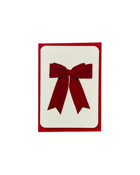 CANONBURY PRESS Red Velvet Bow Greeting Card