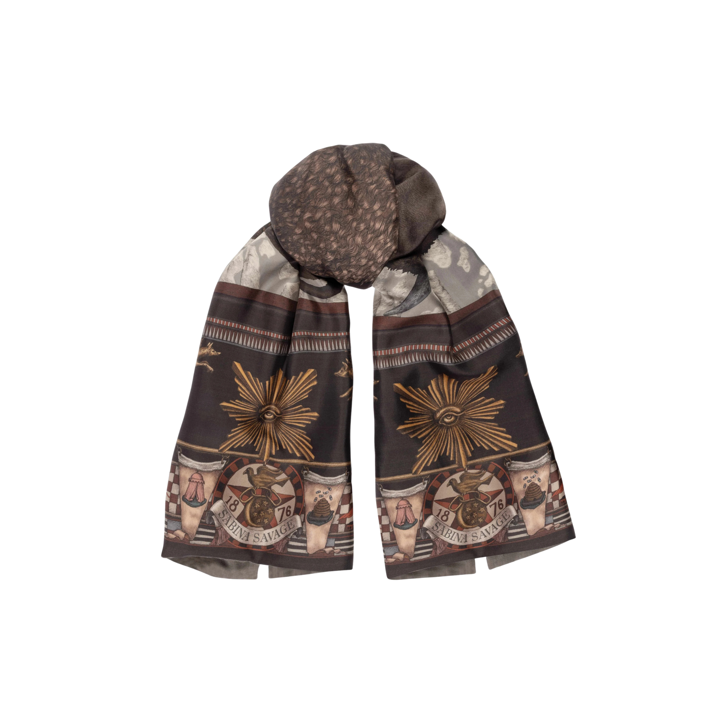 SABINA SAVAGE Secrets of the Bison Cashmere-Lined Stole