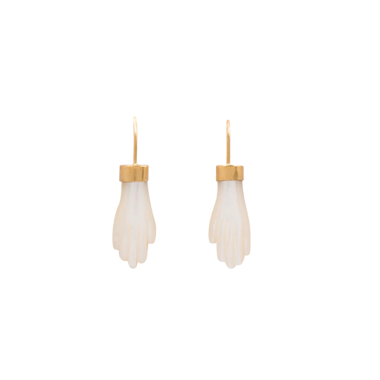 GRAINNE MORTON White Hand Hook Earrings