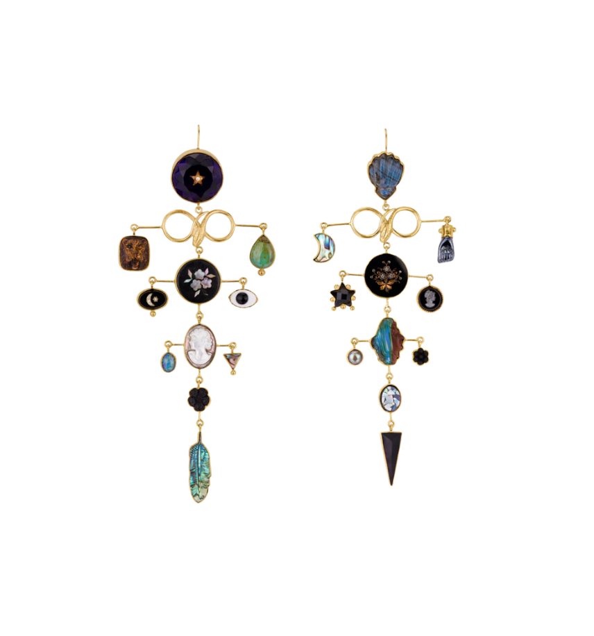 GRAINNE MORTON Serpent Multilayer Balance Drop Earrings