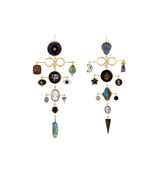 GRAINNE MORTON Serpent Multilayer Balance Drop Earrings
