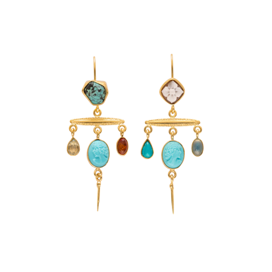 GRAINNE MORTON Turquoise Victorian Pin Drop Earrings