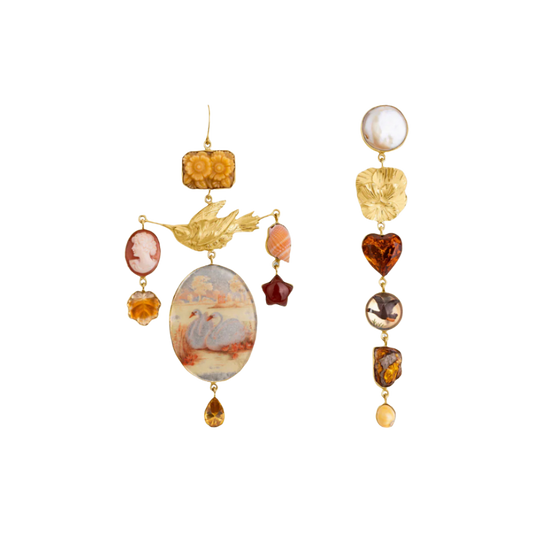 GRAINNE MORTON Golden Swan Earrings