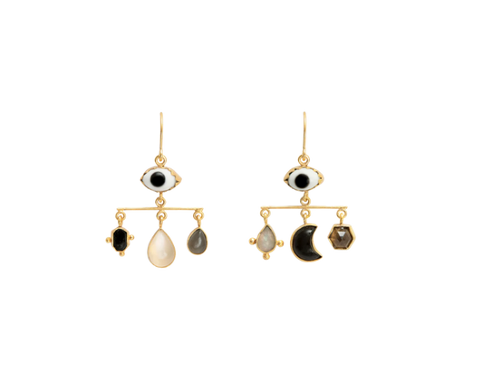 GRAINNE MORTON Black Eye Balance Drop Earrings