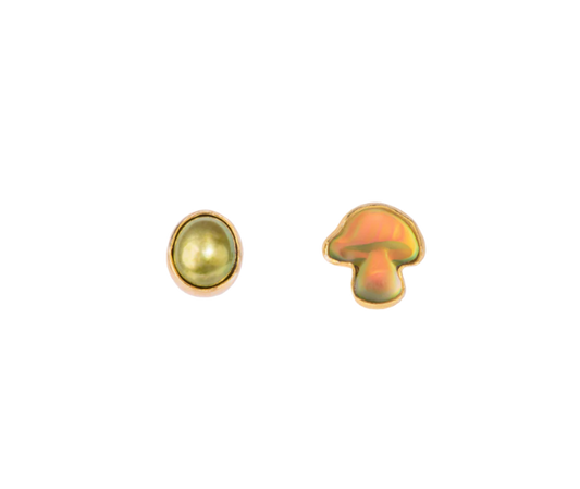 GRAINNE MORTON Mushroom Mismatched Stud Earrings