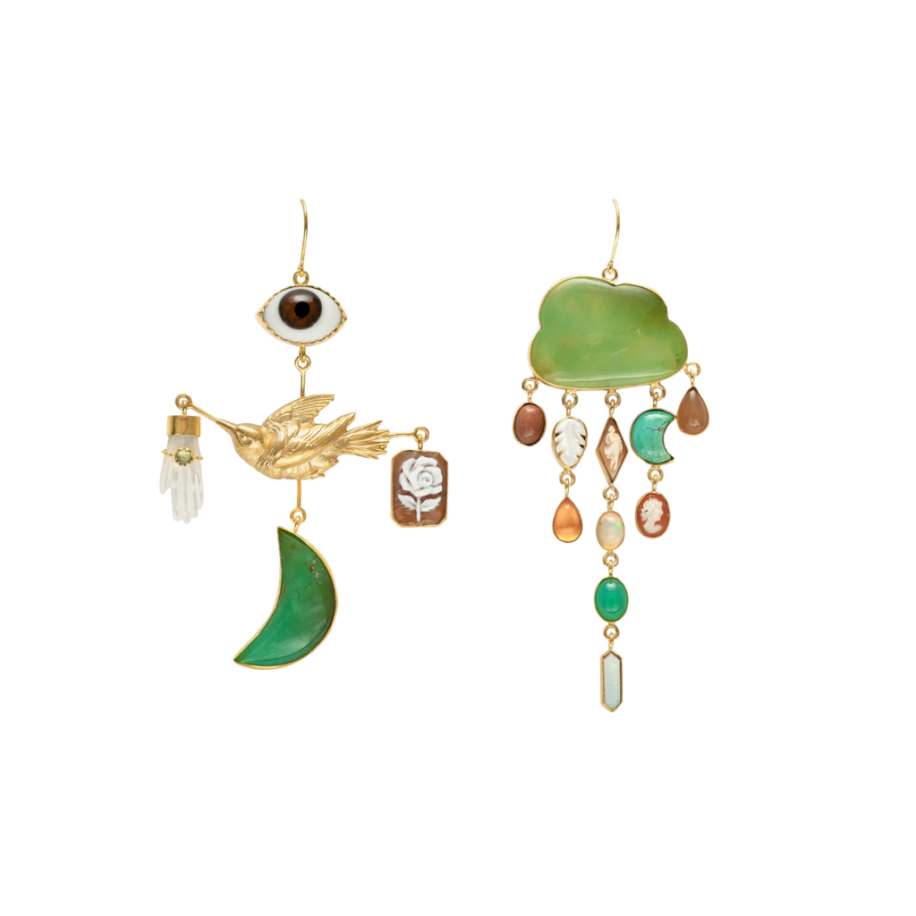 GRAINNE MORTON Bird and Cloud Drop Earrings