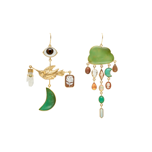 GRAINNE MORTON Bird and Cloud Drop Earrings