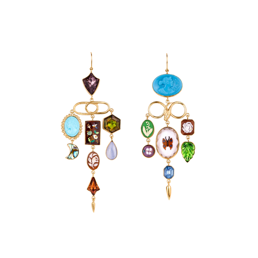 GRAINNE MORTON Flower and Lady Drop Earrings