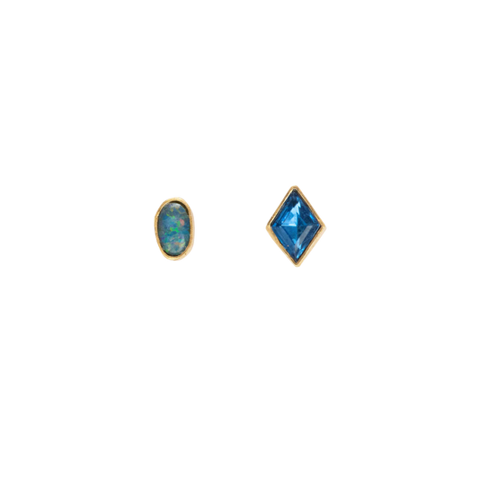 GRAINNE MORTON Blue Mismatched Stud Earrings