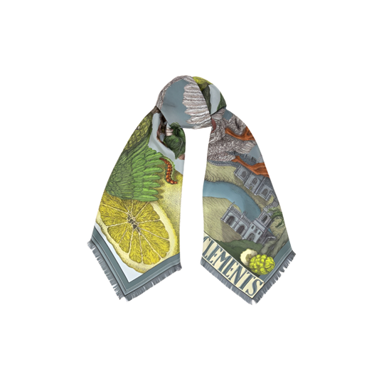 SABINA SAVAGE Oranges and Lemons Silk Scarf