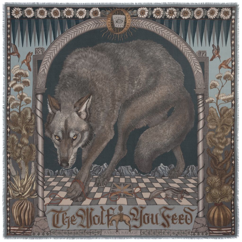 SABINA SAVAGE The Wolf You Feed Wool Scarf
