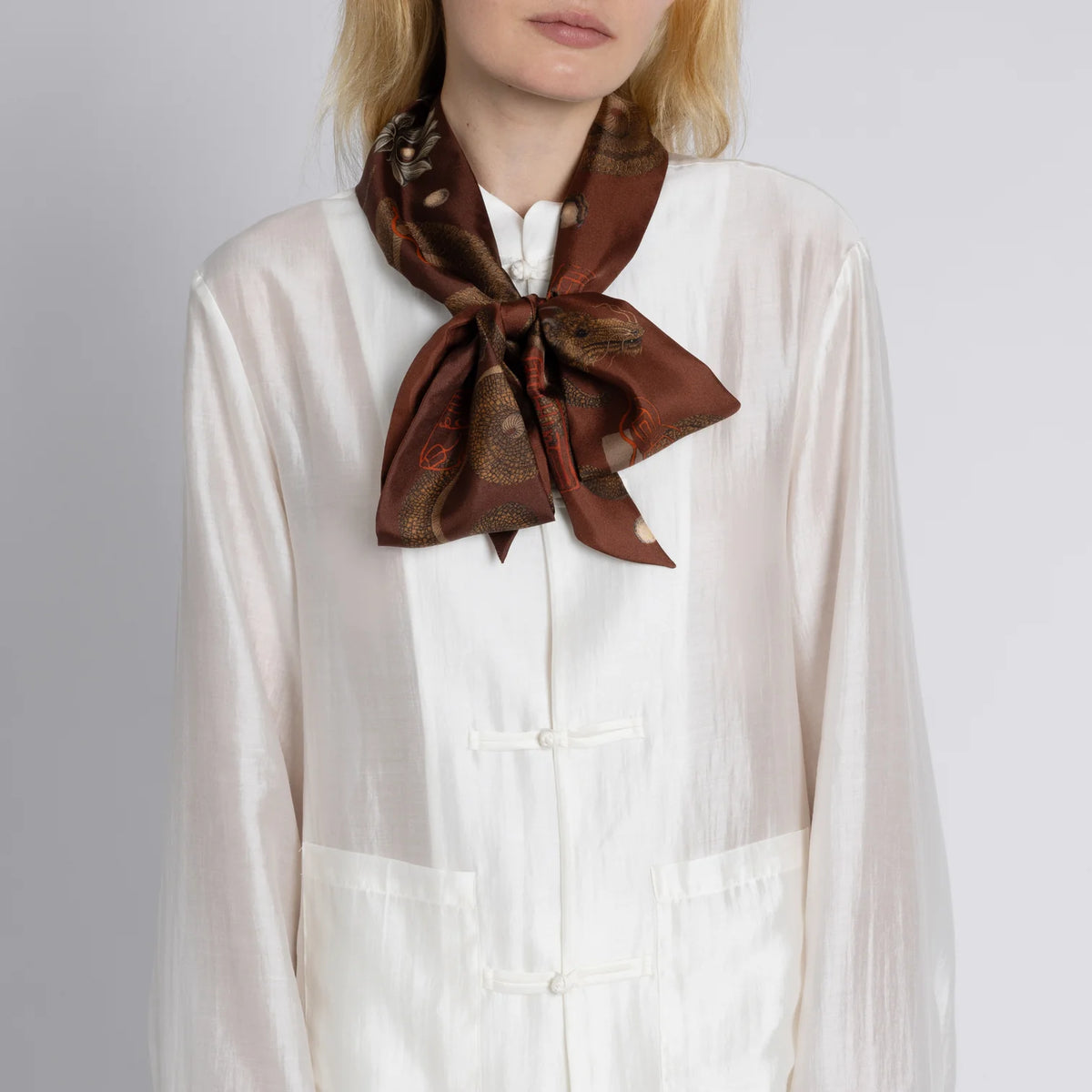 SABINA SAVAGE Chasing The Pearl Ribbon Scarf