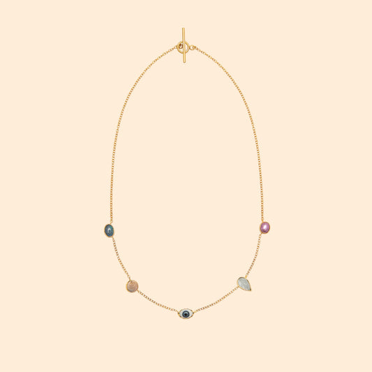 GRAINNE MORTON Blue Eye Five Mini Charm Necklace