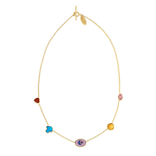 GRAINNE MORTON Moon Five Mini Charm Necklace