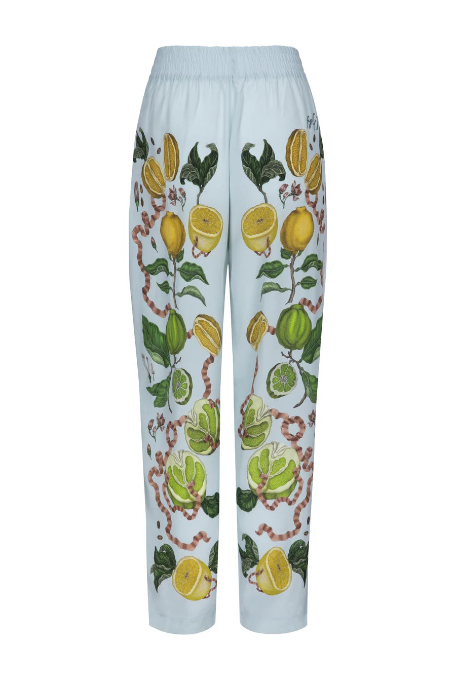 SABINA SAVAGE Oranges and Lemons Silk Lounge Trousers