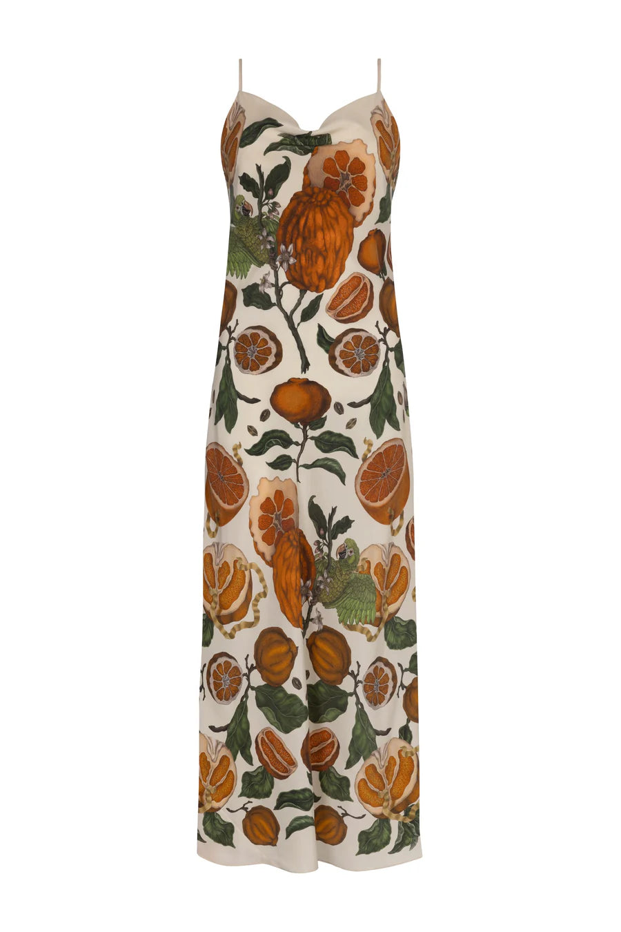 SABINA SAVAGE Oranges and Lemons Silk Slip Dress