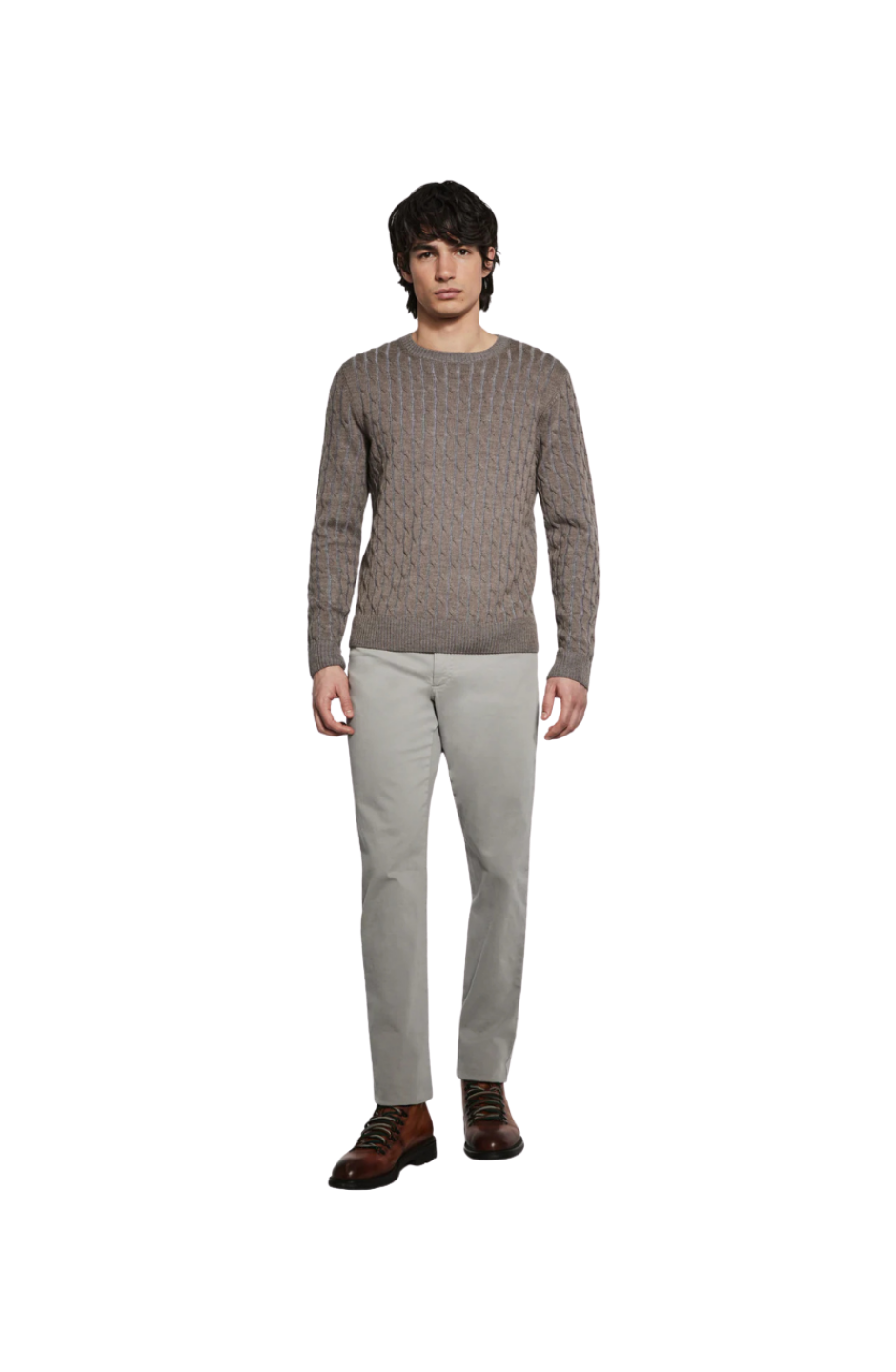 JACK VICTOR Cable Crew Neck