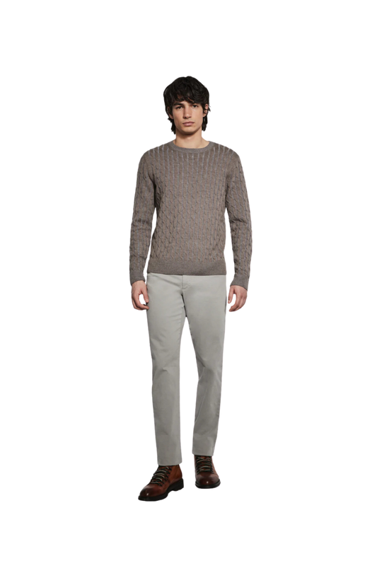 JACK VICTOR Cable Crew Neck