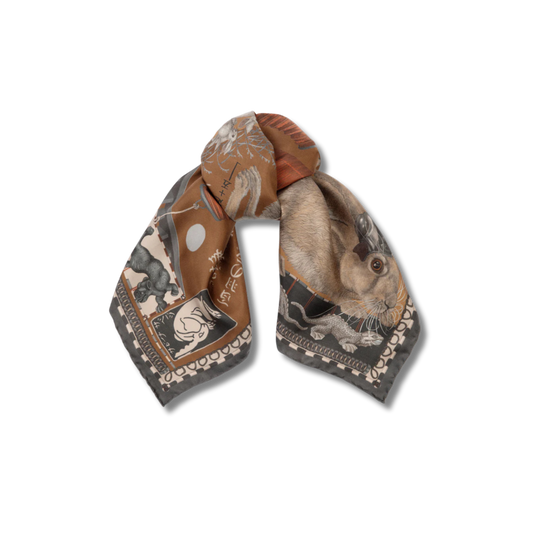 SABINA SAVAGE The Floating Rabbits Silk Scarf