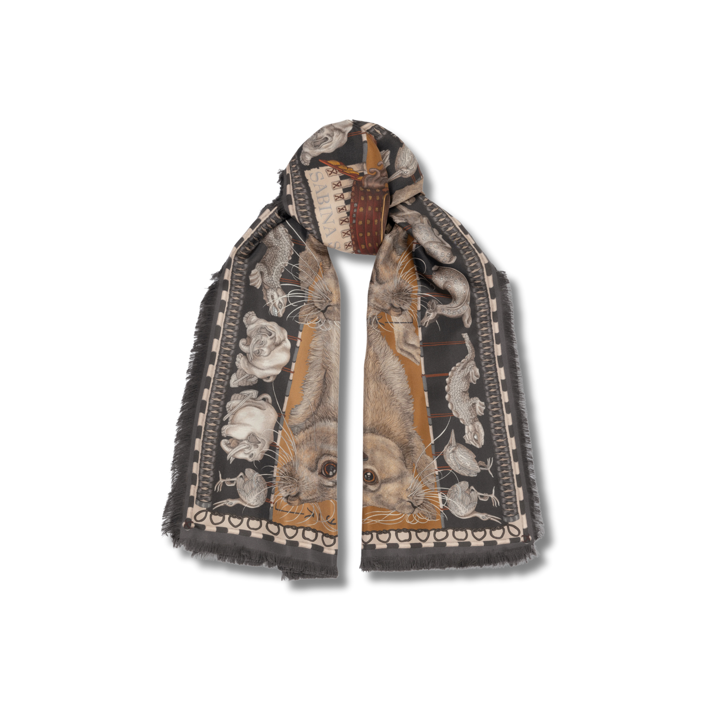 SABINA SAVAGE The Floating Rabbits Silk Scarf Rectangular