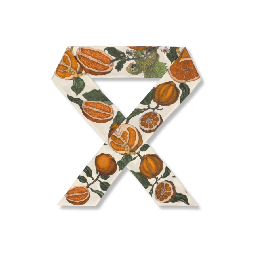 SABINA SAVAGE Oranges and Lemons Silk Ribbon Scarf