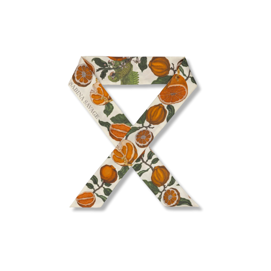 SABINA SAVAGE Oranges and Lemons Silk Ribbon Scarf