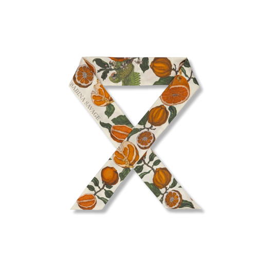 SABINA SAVAGE Oranges and Lemons Silk Ribbon Scarf