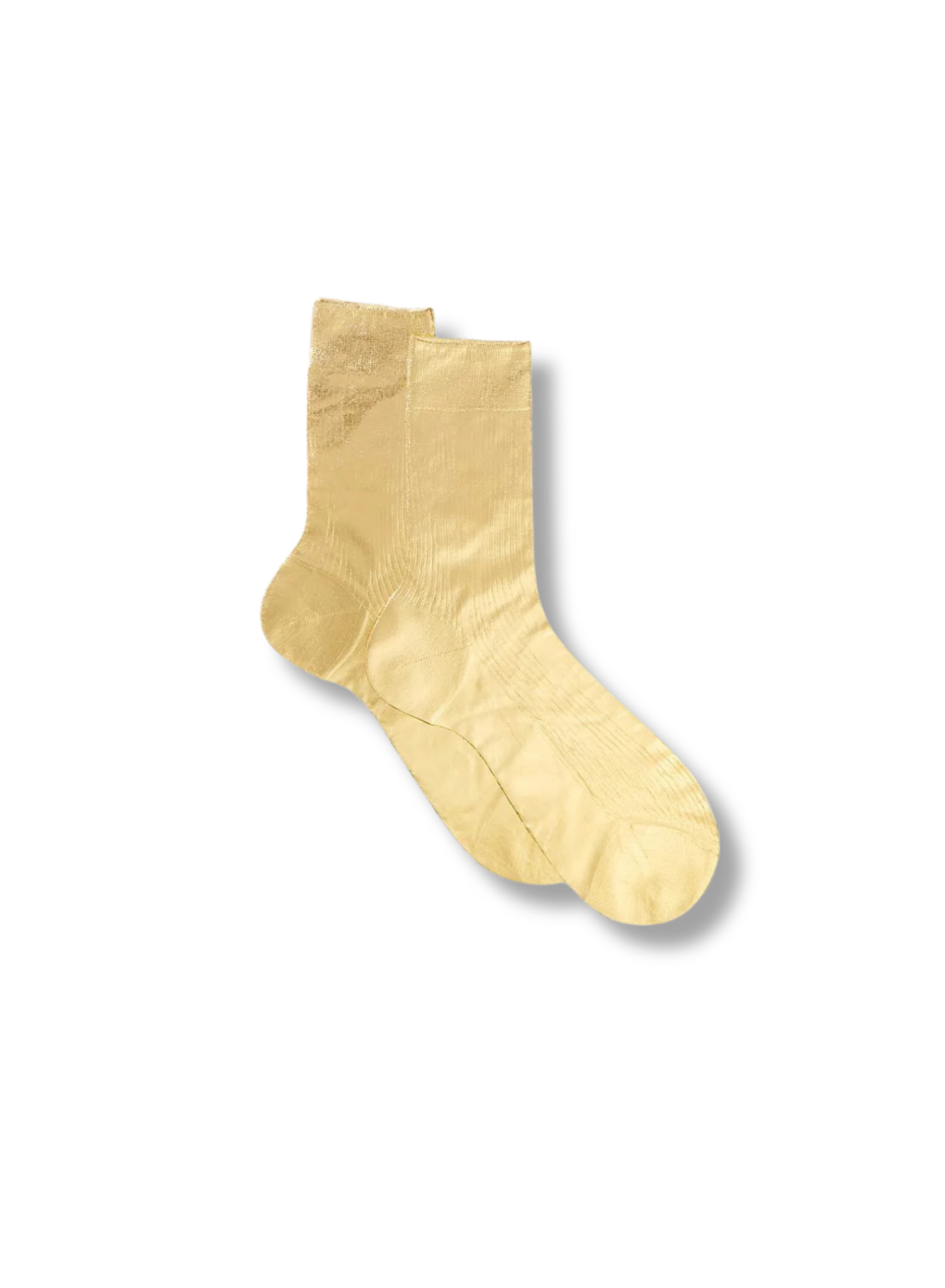 MARIA LA ROSA One Ribbed Gold Laminated Socks