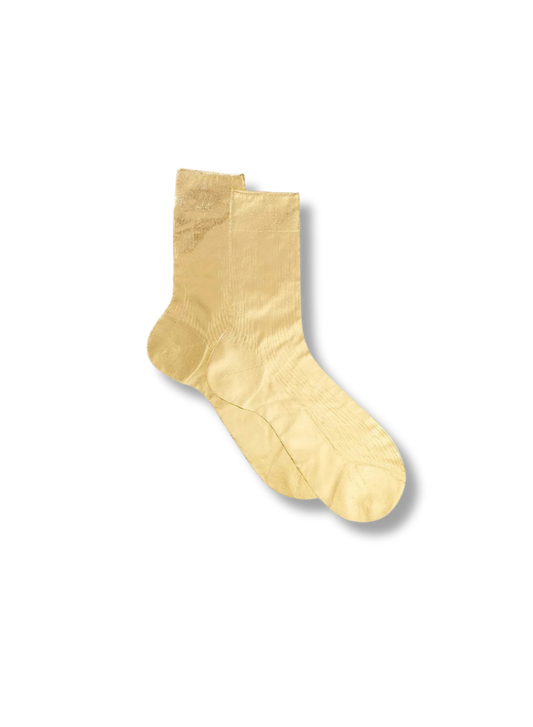 MARIA LA ROSA One Ribbed Gold Laminated Socks