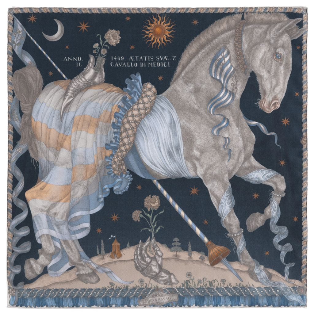 SABINA SAVAGE The Celestial Steed Silk Scarf