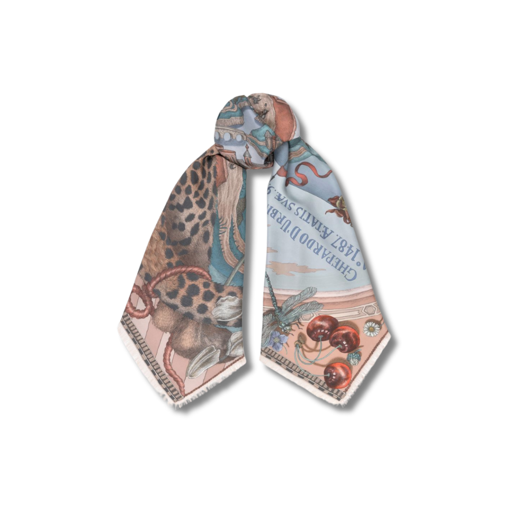 SABINA SAVAGE The Medici Cheetah Silk Scarf
