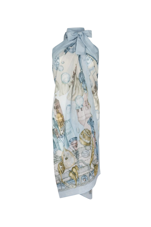 SABINA SAVAGE The Glass Swan Cotton Silk Pareo