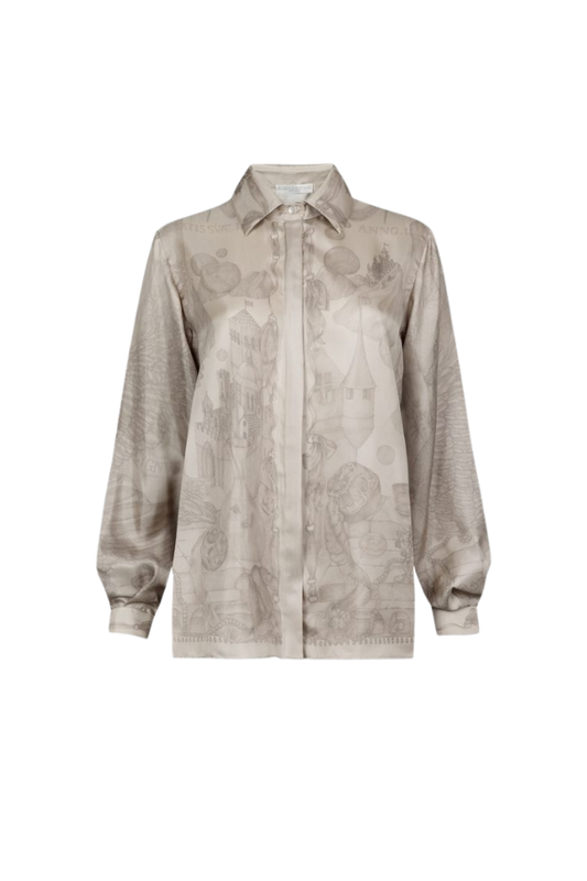 SABINA SAVAGE The Glass Swan Pencil Silk Oxford Shirt